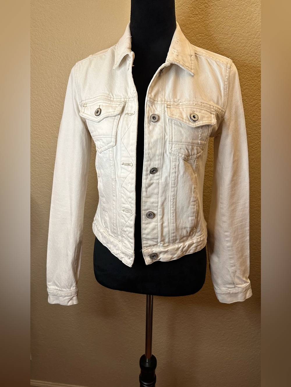 Zara Off-White Denim Jacket